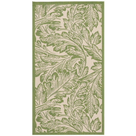 Safavieh Courtyard Connie Floral Indoor/Outdoor Area Rug, Natural/Olive, 2'7" x 5'
