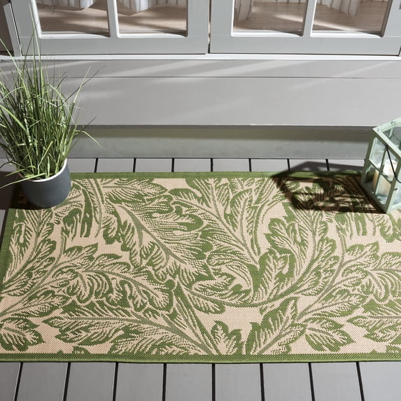 Safavieh Courtyard Connie Floral Indoor/Outdoor Area Rug, Natural/Olive, 2' x 3'7"