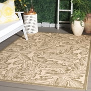Safavieh Courtyard Connie Floral Indoor/Outdoor Area Rug, Natural/Olive, 5'3" x 7'7"