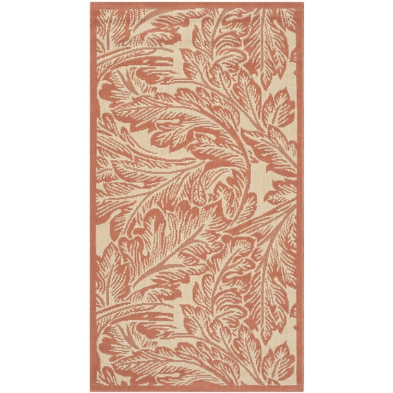 Safavieh Courtyard Connie Floral Indoor/Outdoor Area Rug, Natural/Terracotta, 2'7" x 5'