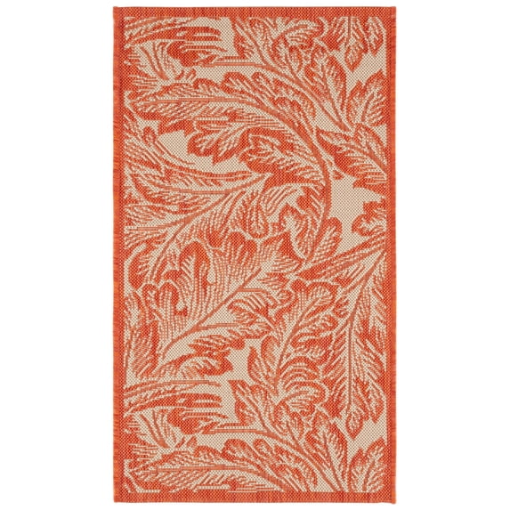 Safavieh Courtyard Connie Floral Indoor/Outdoor Area Rug, Natural/Terracotta, 2' x 3'7"