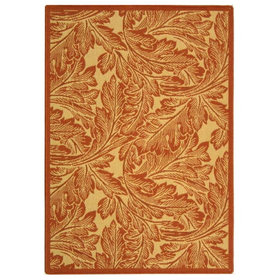 Safavieh Courtyard Connie Floral Indoor/Outdoor Area Rug, Natural/Terracotta, 4' x 5'7"