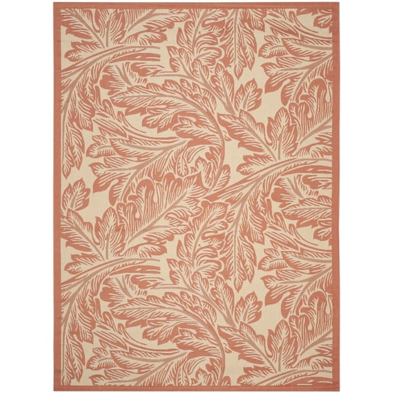 Safavieh Courtyard Connie Floral Indoor/Outdoor Area Rug, Natural/Terracotta, 8' x 11'