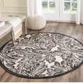 thumbnail image 1 of Safavieh Courtyard Connie Floral Indoor/Outdoor Area Rug, Sand/Black, 5'3" x 5'3" Round, 1 of 9
