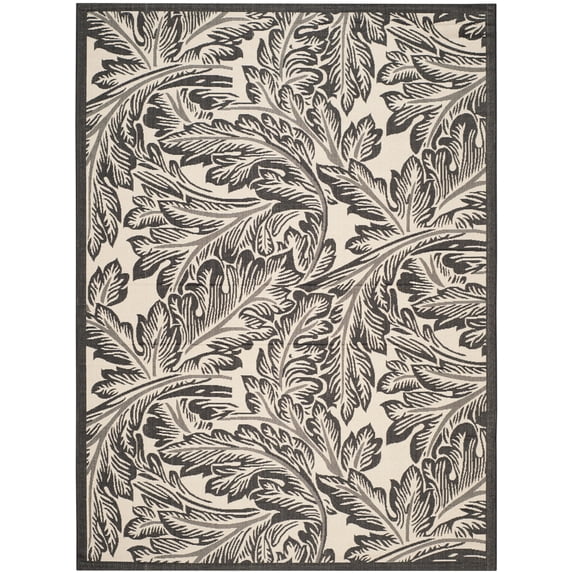Safavieh Courtyard Connie Floral Indoor/Outdoor Area Rug, Sand/Black, 8' x 11'