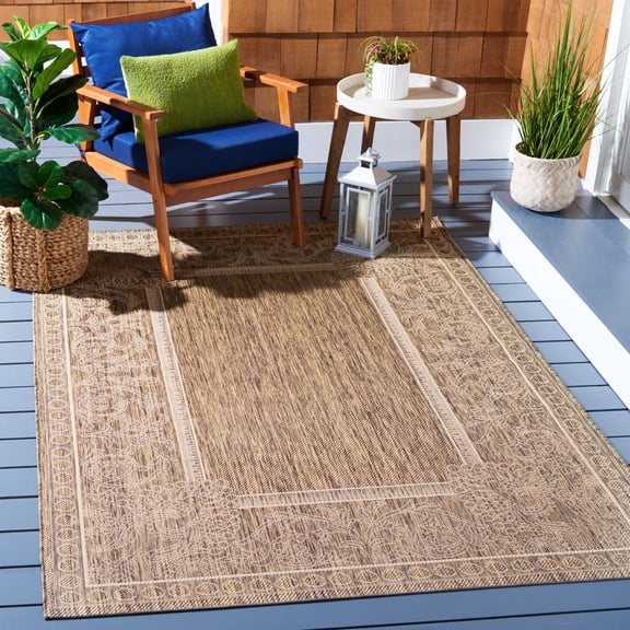 Safavieh Courtyard Cooper Botanical Indoor/Outdoor Area Rug, Brown/Natural, 2' x 3'7"