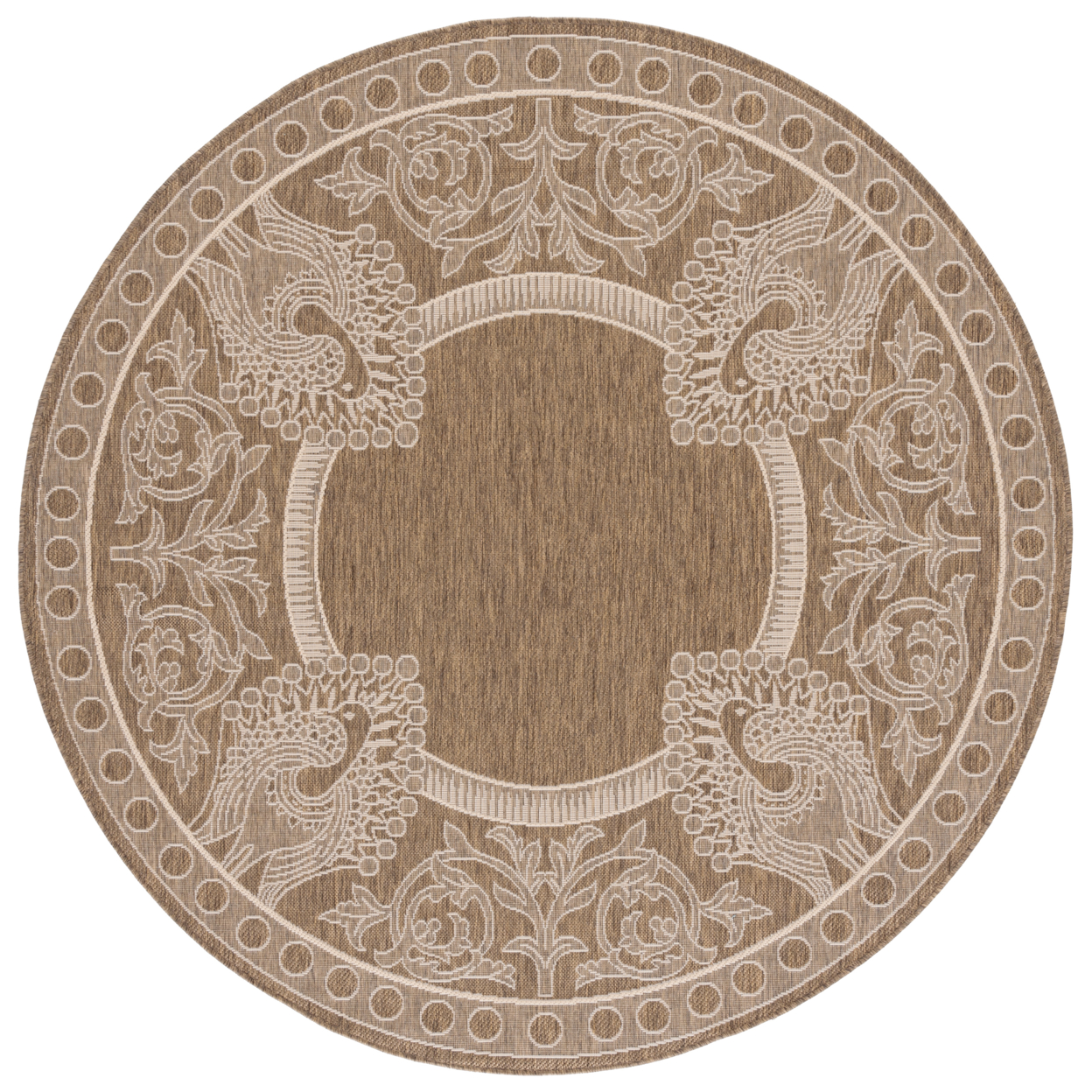 SAFAVIEH Courtyard Cooper Botanical Indoor/Outdoor Area Rug, Brown ...