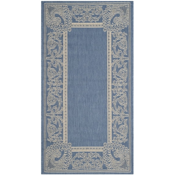 Safavieh Courtyard Cooper Botanical Indoor/Outdoor Area Rug, Blue/Natural, 2'7" x 5'