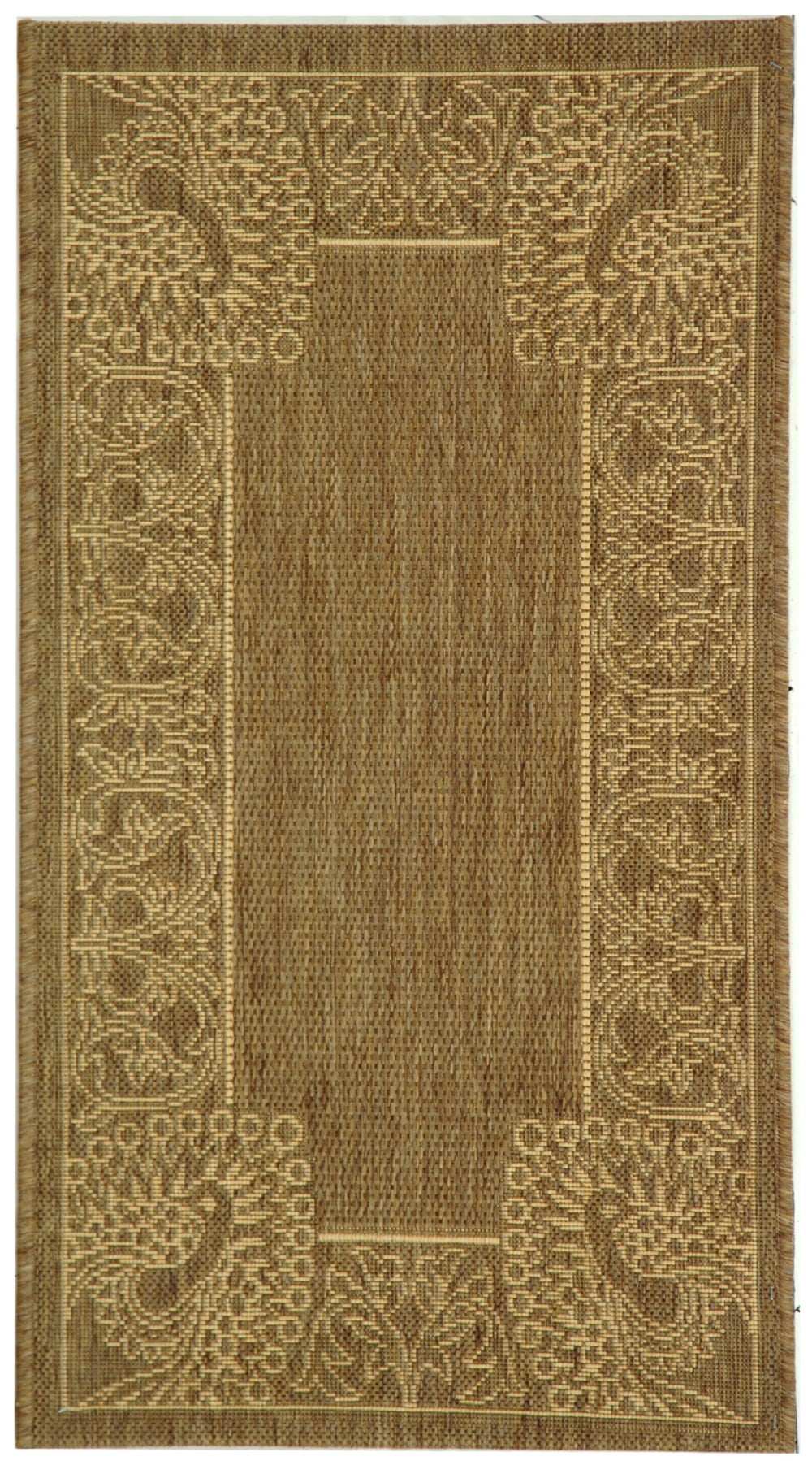 Courtyard Brown and Natural Rectangular Indoor/Outdoor Rug