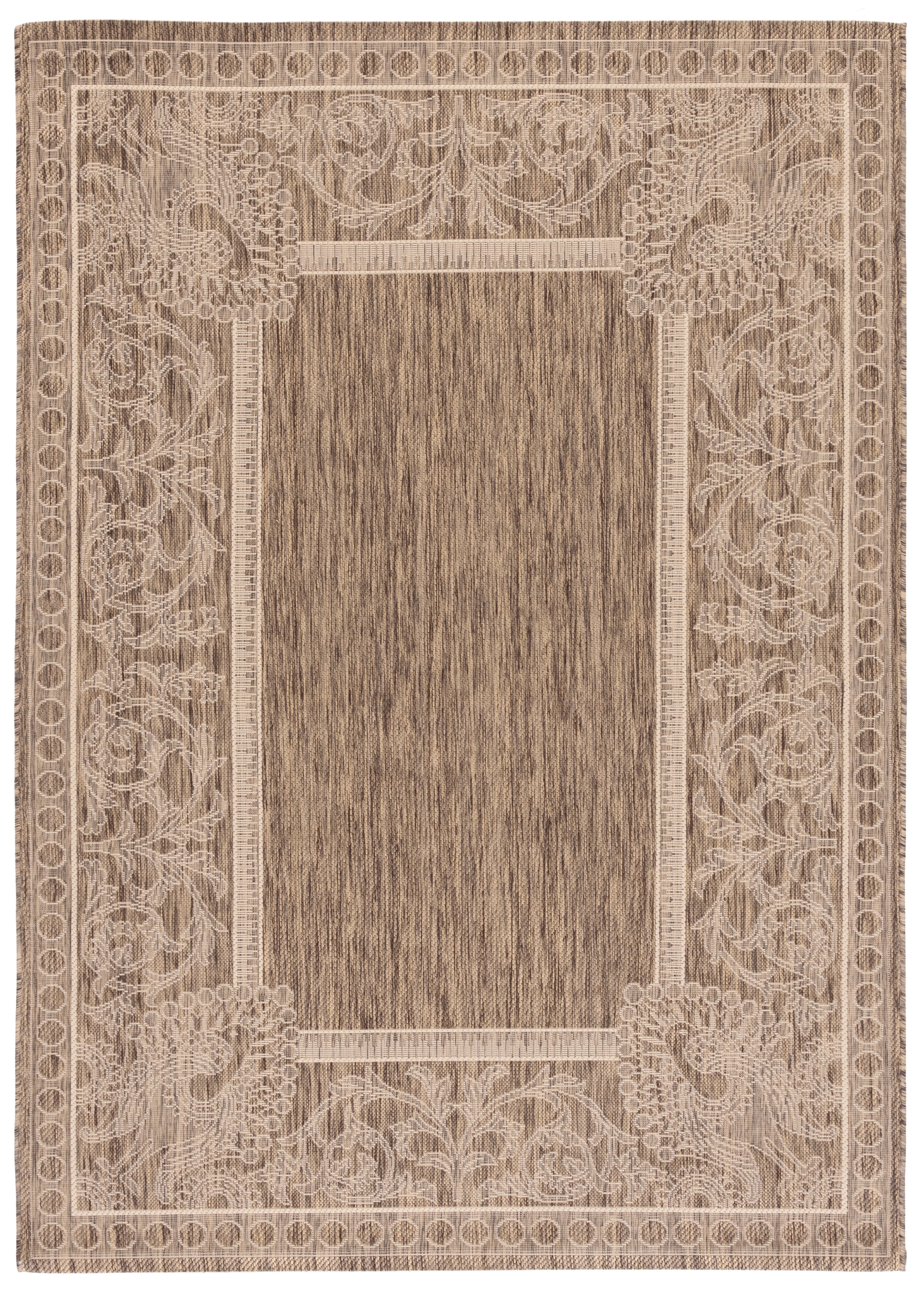Safavieh Courtyard Cooper Botanical Indoor/Outdoor Area Rug, Brown/Natural, 5'3" x 7'7"