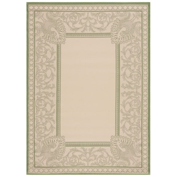 Safavieh Courtyard Cooper Botanical Indoor/Outdoor Area Rug, Natural/Olive, 5'3" x 7'7"