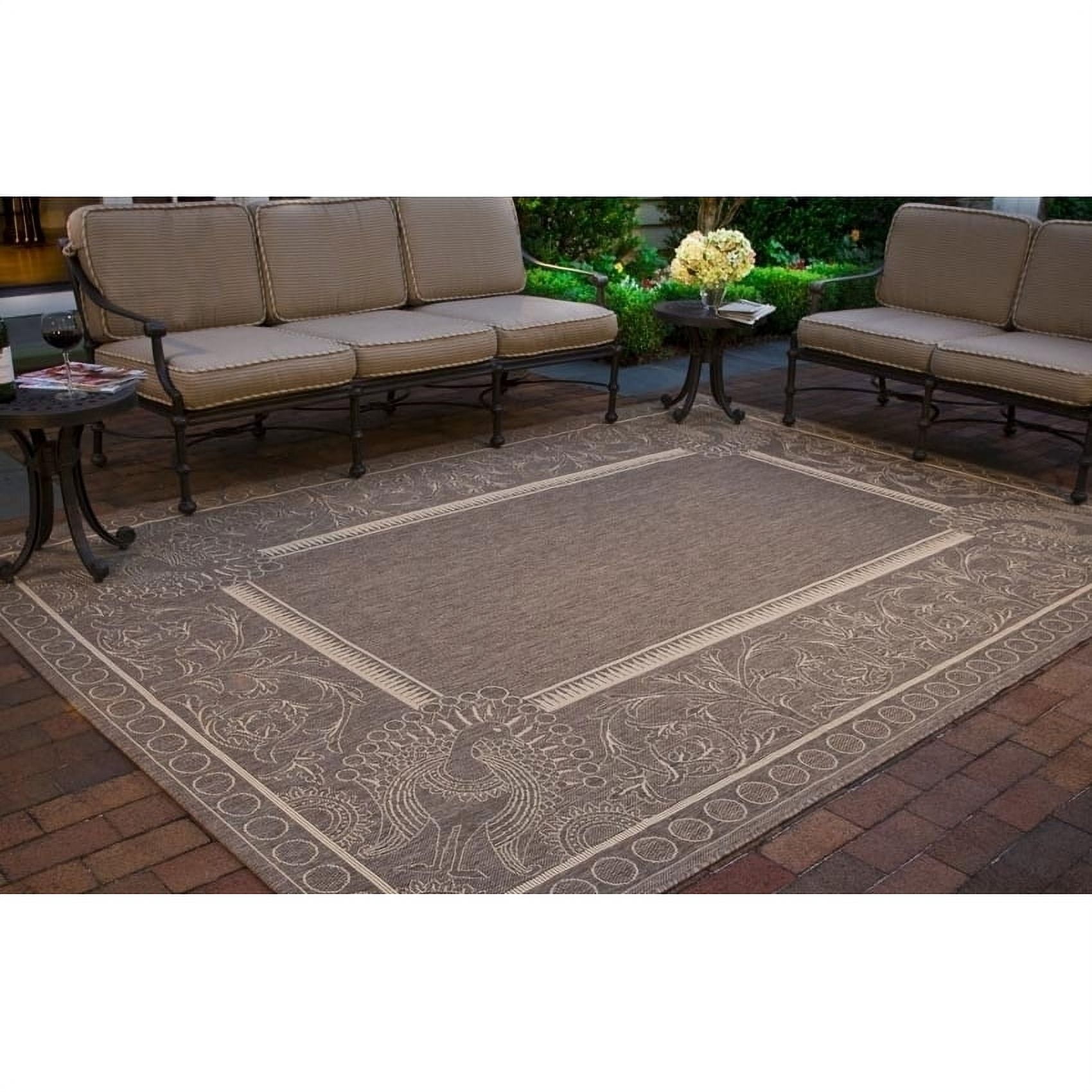 SAFAVIEH Courtyard Cooper Floral Indoor/Outdoor Area Rug, 9' x 12 ...