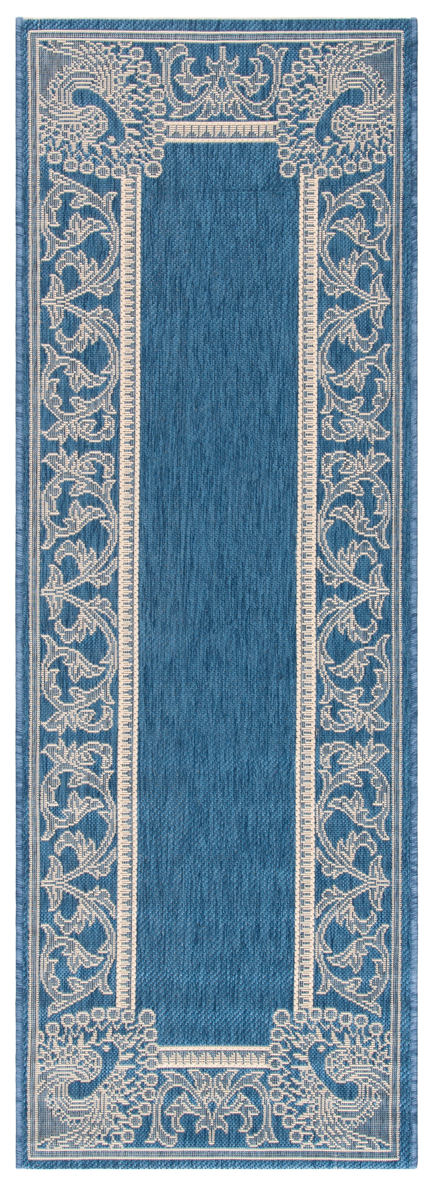 Safavieh Courtyard Cooper Botanical Indoor/Outdoor Runner Rug, Blue/Natural, 2'3" x 12'