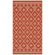 SAFAVIEH Courtyard Cori Bordered Indoor/Outdoor Area Rug, Terracotta/Light Beige, 2'7" x 5'