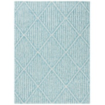 SAFAVIEH Courtyard Corinna Geometric Indoor/Outdoor Area Rug, Aqua/Grey, 8' x 10'