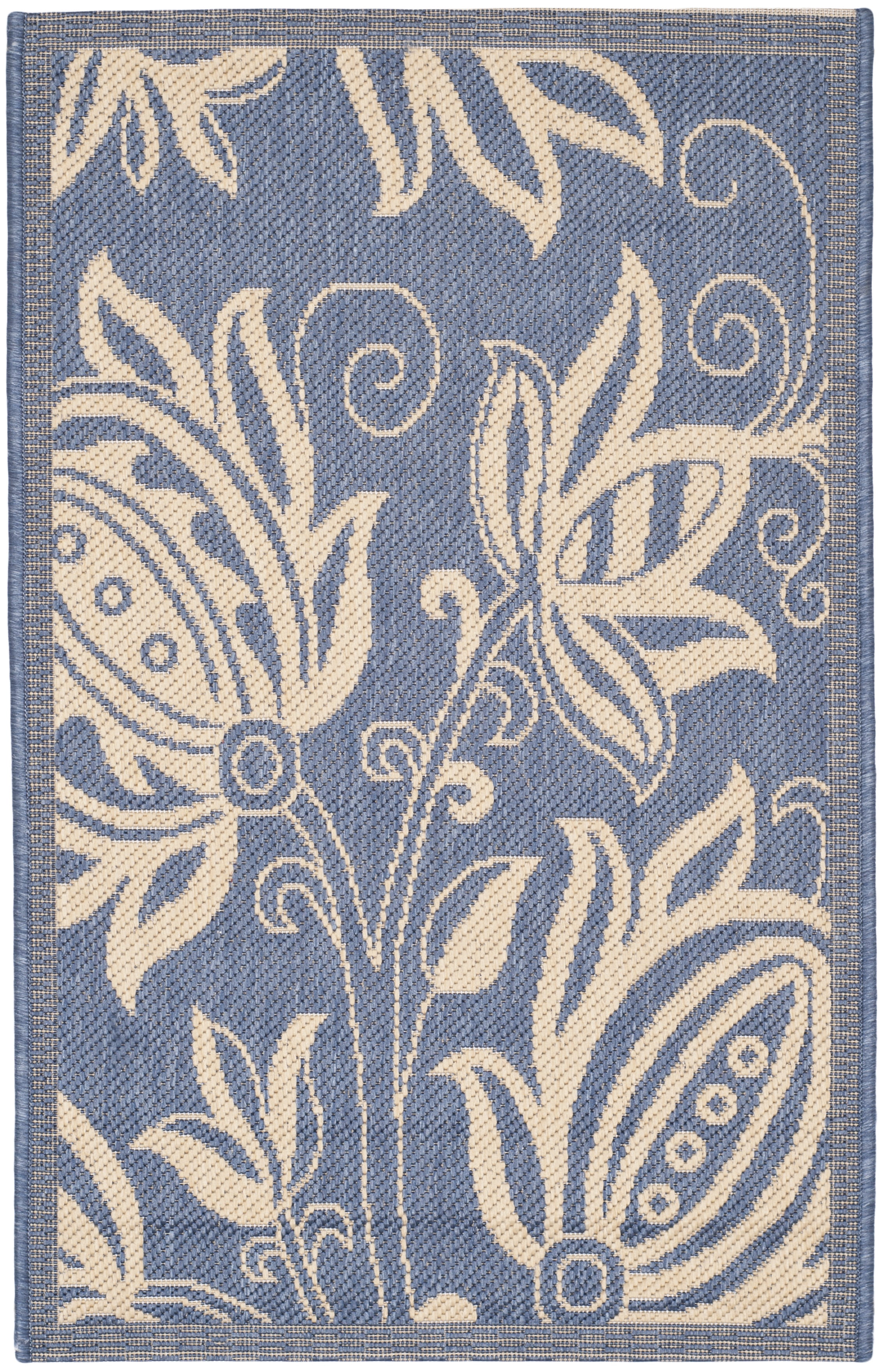 Safavieh Courtyard Crystal Floral Indoor/Outdoor Area Rug, Blue/Natural, 2'7" x 5'