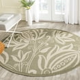 thumbnail image 1 of Safavieh Courtyard Crystal Floral Indoor/Outdoor Area Rug, Olive/Natural, 7'10" x 7'10" Round, 1 of 11