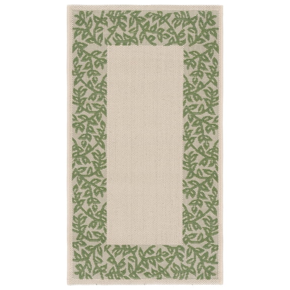Safavieh Courtyard Cynarra Botanical Indoor/Outdoor Area Rug, Natural/Green, 6'7" x 9'6"