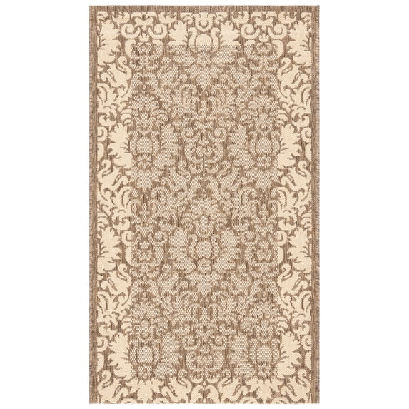 Safavieh Courtyard Dani Bordered Indoor/Outdoor Area Rug, Brown/Natural, 2'7" x 5'