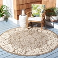 thumbnail image 1 of Safavieh Courtyard Dani Bordered Indoor/Outdoor Area Rug, Brown/Natural, 6'7" x 6'7" Round, 1 of 8