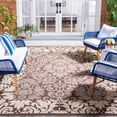 thumbnail image 1 of Safavieh Courtyard Dani Bordered Indoor/Outdoor Area Rug, Chocolate/Natural, 6'7" x 6'7" Square, 1 of 9