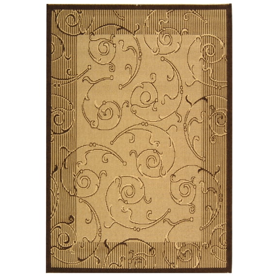 Safavieh Courtyard Daniel Oriental Indoor/Outdoor Area Rug, Natural/Brown, 4' x 5'7"