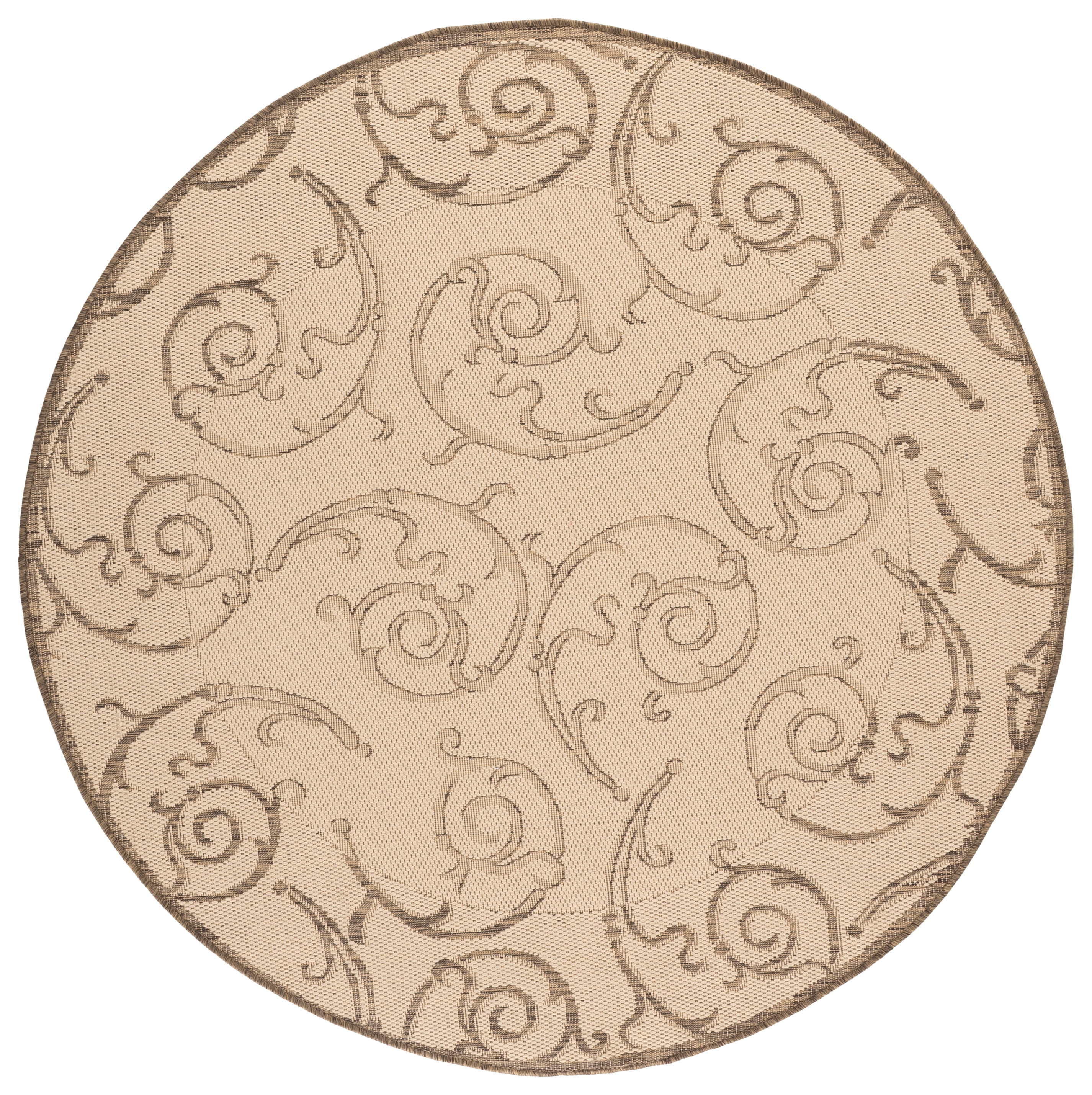 Safavieh Courtyard Daniel Oriental Indoor/Outdoor Area Rug, Natural/Brown, 5'3" x 5'3" Round