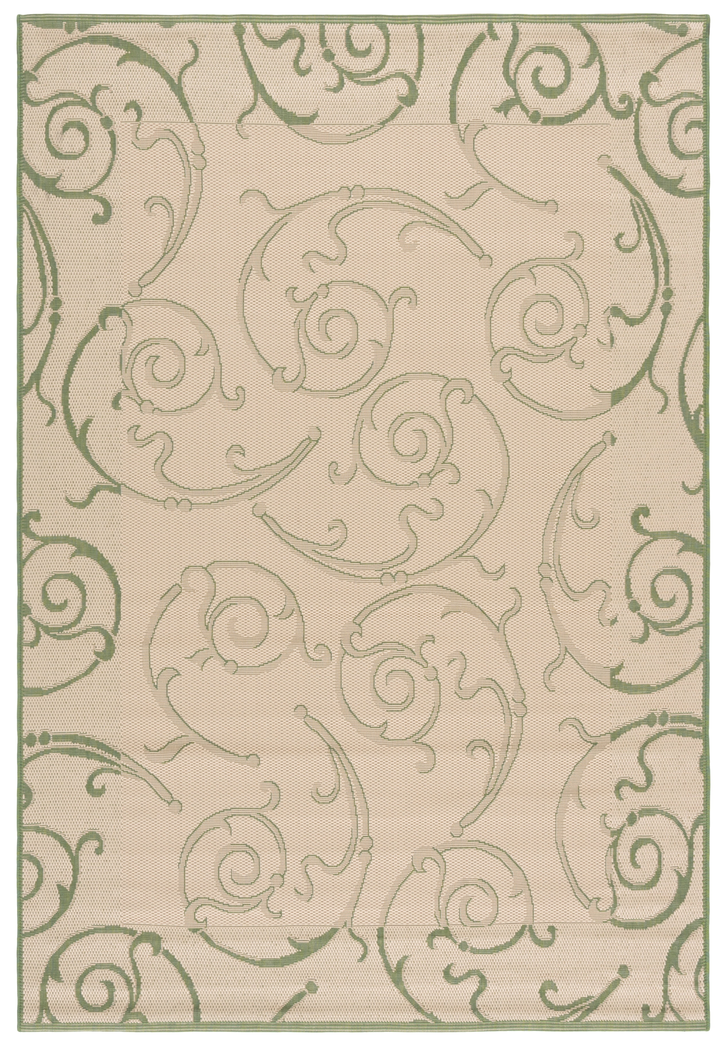 Safavieh Courtyard Daniel Oriental Indoor/Outdoor Area Rug, Natural/Olive, 5'3" x 7'7"
