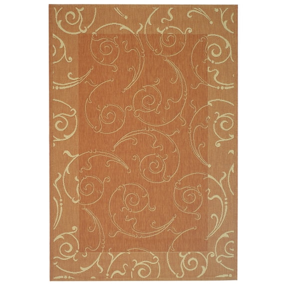 Safavieh Courtyard Daniel Oriental Indoor/Outdoor Area Rug, Terracotta/Natural, 5'3" x 7'7"