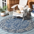 thumbnail image 1 of Safavieh Courtyard Daniel Oriental Indoor/Outdoor Area Rug, Blue/Natural, 6'7" x 6'7" Round, 1 of 9