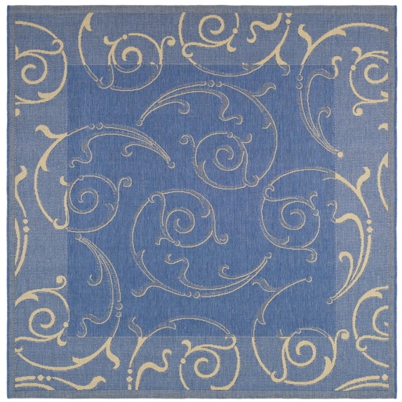 Safavieh Courtyard Daniel Oriental Indoor/Outdoor Area Rug, Blue/Natural, 6'7" x 6'7" Square