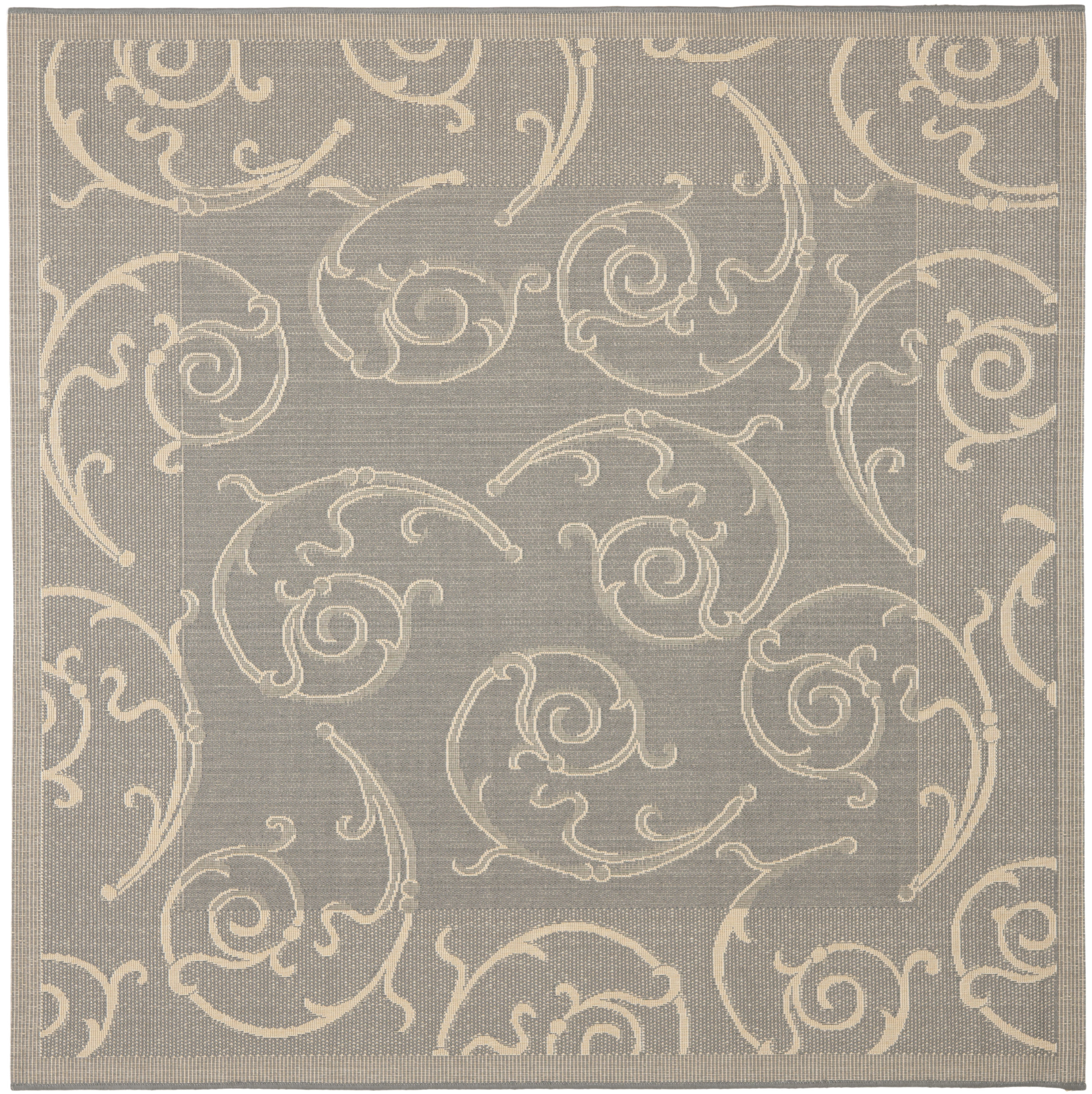 Safavieh Courtyard Daniel Oriental Indoor/Outdoor Area Rug, Gray/Natural, 6'7" x 6'7" Square