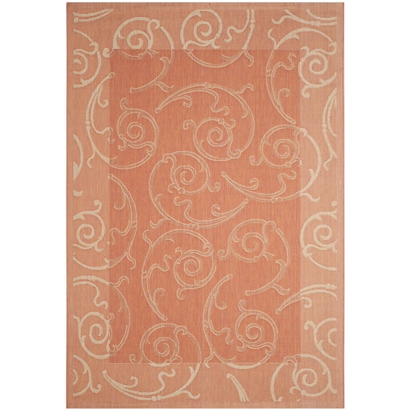 Safavieh Courtyard Daniel Oriental Indoor/Outdoor Area Rug, Terracotta/Natural, 6'7" x 9'6"