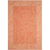 SAFAVIEH Courtyard Daniel Floral Indoor/Outdoor Area Rug, 6'7" x 9'6", Terracotta/Natural