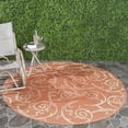 thumbnail image 1 of Safavieh Courtyard Daniel Oriental Indoor/Outdoor Area Rug, Terracotta/Natural, 7'10" x 7'10" Round, 1 of 9