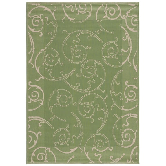 Safavieh Courtyard Daniel Oriental Indoor/Outdoor Area Rug, Olive/Natural, 8' x 11'