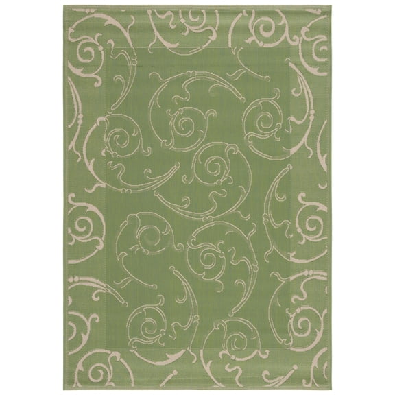 Safavieh Courtyard Daniel Oriental Indoor/Outdoor Area Rug, Olive/Natural, 9' x 12'