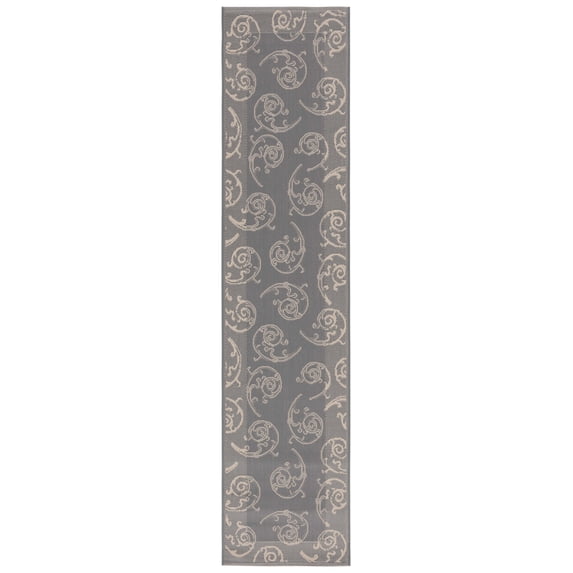 Safavieh Courtyard Daniel Oriental Indoor/Outdoor Runner Rug, Gray/Natural, 2'3" x 10'