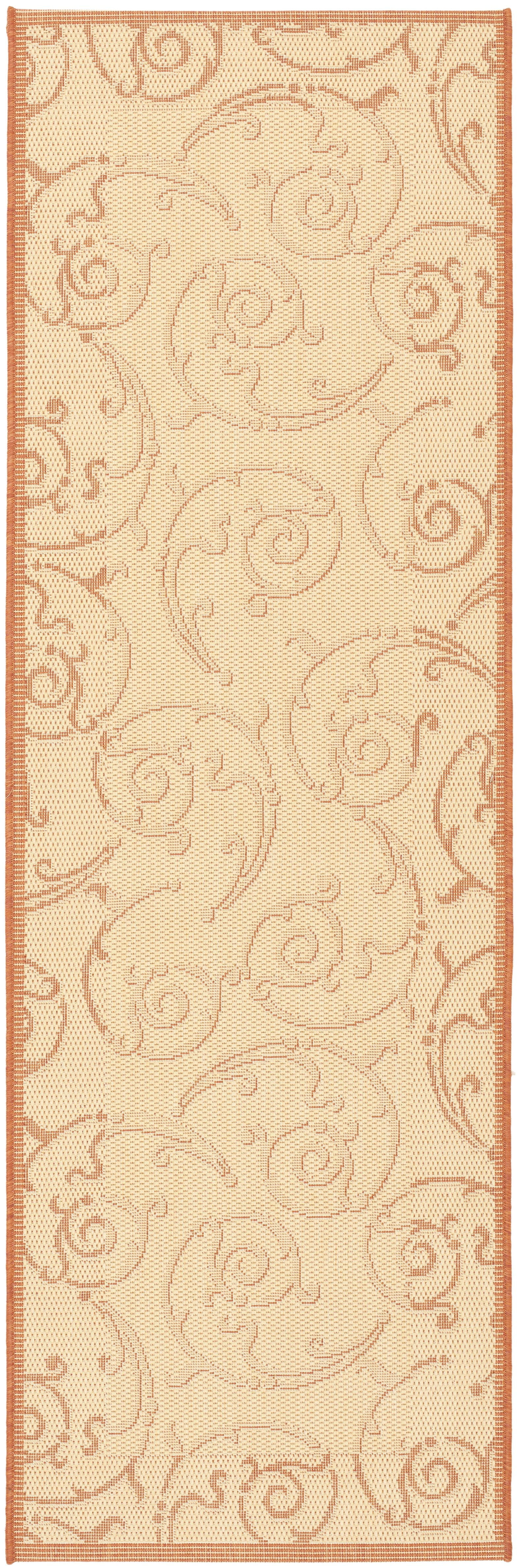 Safavieh Courtyard Daniel Oriental Indoor/Outdoor Runner Rug, Natural/Terracotta, 2'3" x 6'7"