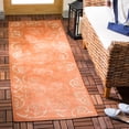 thumbnail image 1 of Safavieh Courtyard Daniel Oriental Indoor/Outdoor Runner Rug, Terracotta/Natural, 2'3" x 6'7", 1 of 9