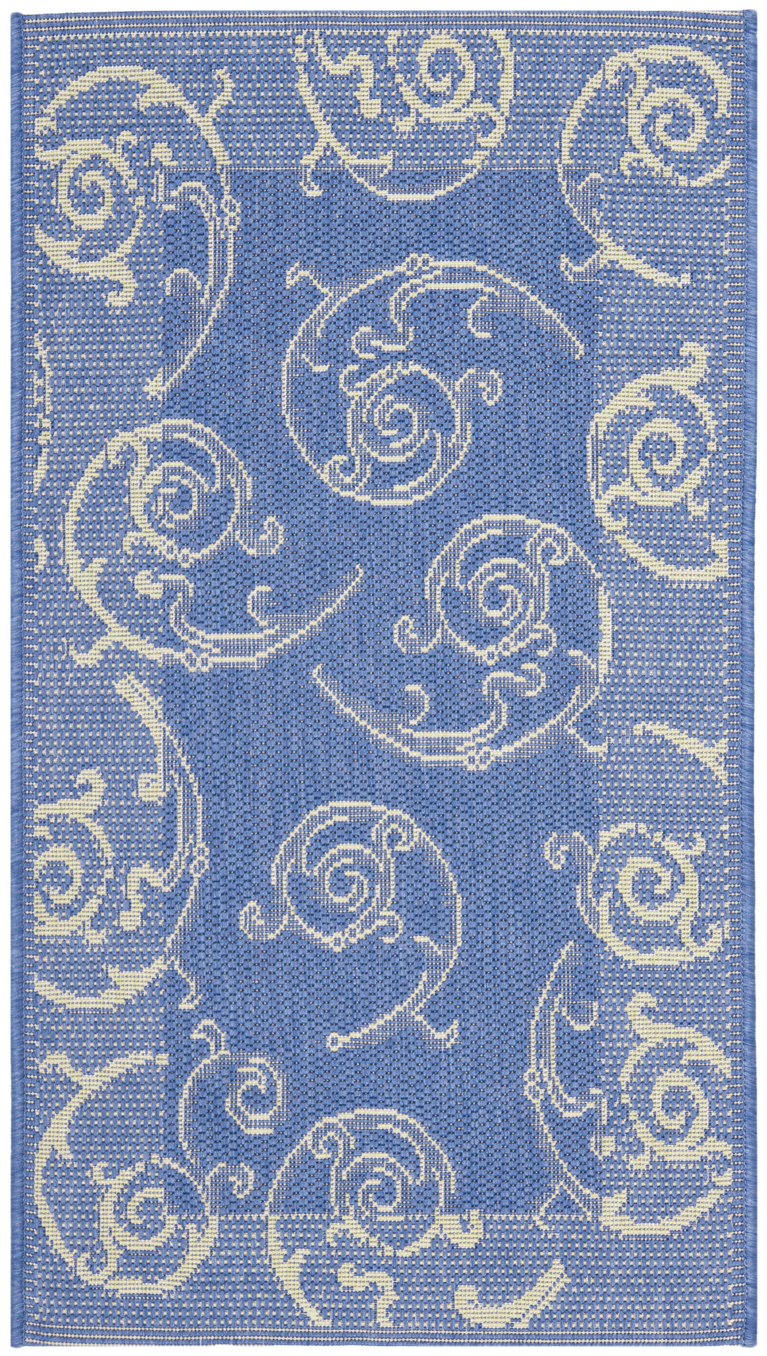 Safavieh Courtyard Daniel Oriental Indoor/Outdoor Area Rug, Blue/Natural, 2' x 3'7"