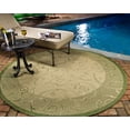 thumbnail image 1 of Safavieh Courtyard Daniel Oriental Indoor/Outdoor Area Rug, Natural/Olive, 6'7" x 6'7" Round, 1 of 12