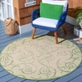 thumbnail image 1 of Safavieh Courtyard Daniel Oriental Indoor/Outdoor Area Rug, Natural/Olive, 7'10" x 7'10" Round, 1 of 11