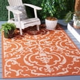 thumbnail image 1 of Safavieh Courtyard Dara Damask Indoor/Outdoor Area Rug, Terracotta/Natural, 5'3" x 7'7", 1 of 10