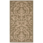 Safavieh Courtyard Dara Damask Indoor/Outdoor Area Rug, Olive/Natural, 2' x 3'7"