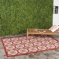 thumbnail image 1 of Safavieh Courtyard Darien Geometric Indoor/Outdoor Area Rug, Beige/Red, 5'3" x 7'7", 1 of 8