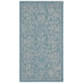 thumbnail image 1 of SAFAVIEH Courtyard Darin Botanical Indoor/Outdoor Area Rug, Aqua/Grey, 2' x 3'7", 1 of 13