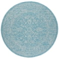 thumbnail image 1 of SAFAVIEH Courtyard Darin Botanical Indoor/Outdoor Area Rug, Aqua/Grey, 5'3" x 5'3" Round, 1 of 11