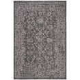 thumbnail image 1 of SAFAVIEH Courtyard Darin Botanical Indoor/Outdoor Area Rug, Black/Ivory, 4' x 5'7", 1 of 14