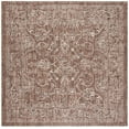 thumbnail image 1 of SAFAVIEH Courtyard Darin Botanical Indoor/Outdoor Area Rug, Brown/Ivory, 4' x 4' Square, 1 of 7